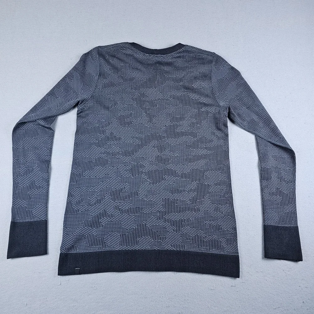 Lululemon Swiftly Breathe Shirt Womens 4 Black Camo Long Sleeve Vented Crewneck